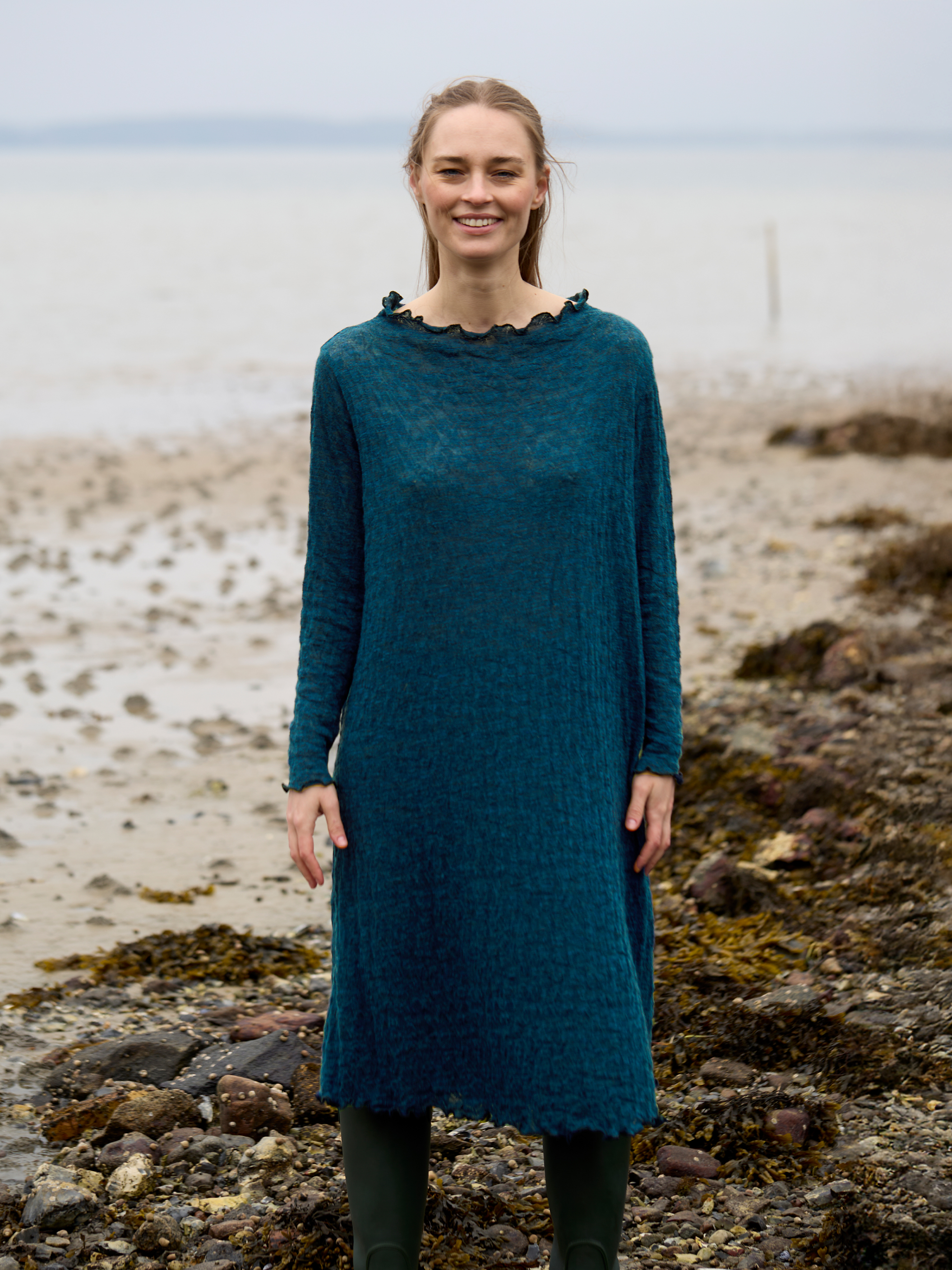 Oversize dress jacquard merino